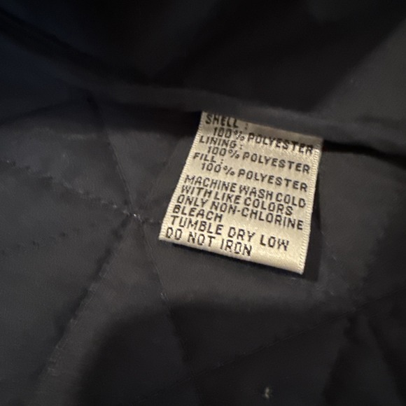 Talbots Womens Quilted Puffer Vest Navy Pockets Collar Zip Front 2X - Picture 5 of 6